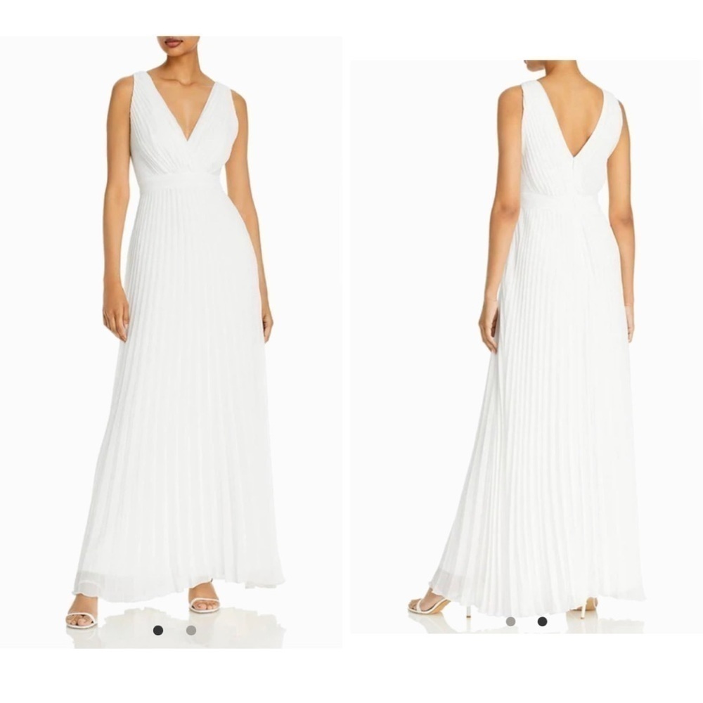 AQUA CHIFFON MAXI EVENING DRESS